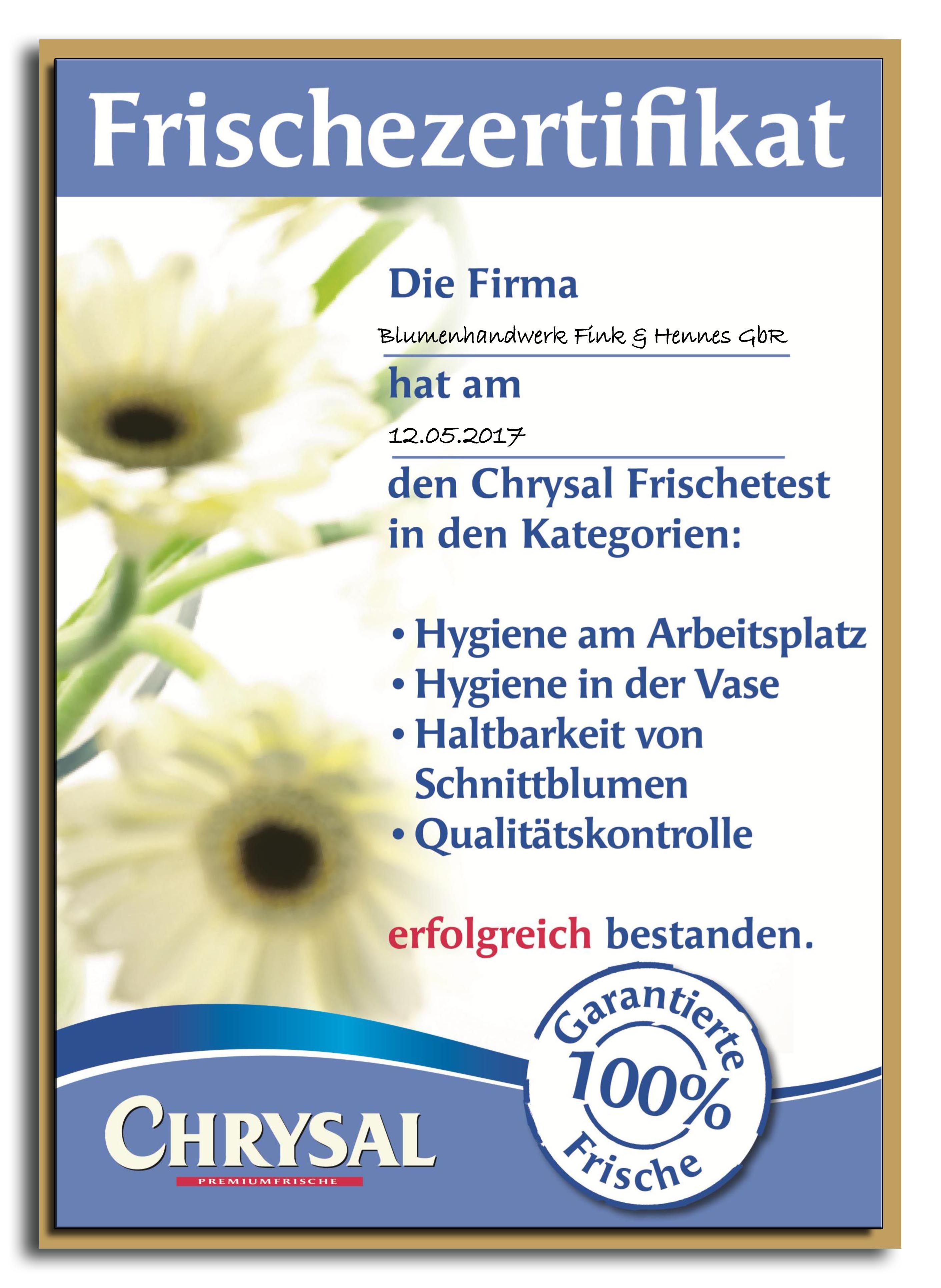 Frischezertifikat